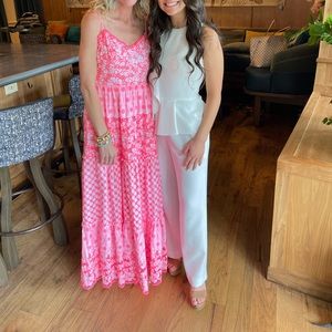 Black Halo Felicia Draped Ruffle Wide Leg Jumpsuit